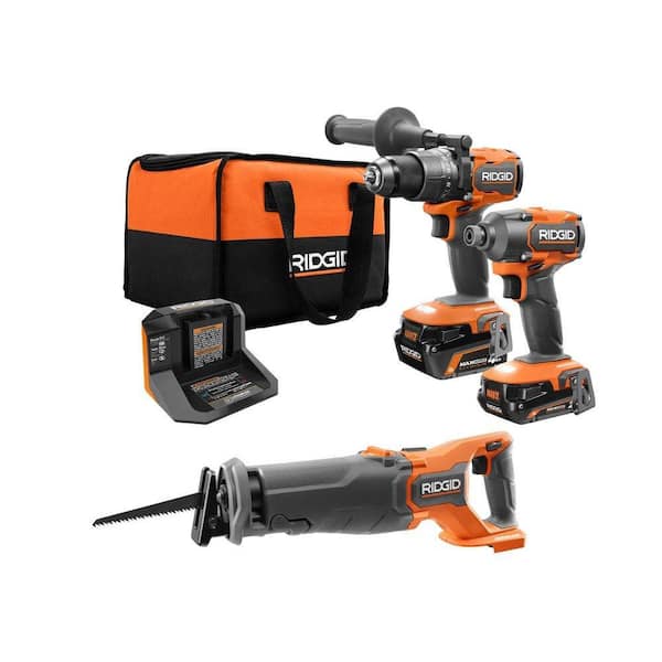 18V Brushless Cordless 2-Tool Combo Kit w/ Hammer Drill, Impact Driver, Batteries, Charger, Bag & Recip Saw