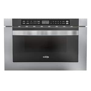 24 in. W 1.2 cu. ft. 1000-Watt Wall Mounted with Flat Bottom Microwave Drawer in Stainless Steel