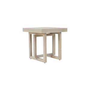 Barley 24 in. W x 24 in. D x 20 in. H Modern Style Wood End Table, Whitewash