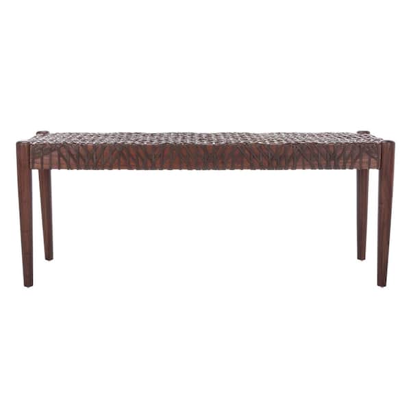 SAFAVIEH Bandelier 18 in. H x 47 in. W x 16 in. D Brown Weaved Bench