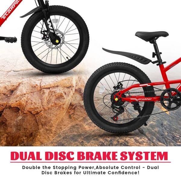 Cesicia 20 in. Red Steel Mountain Kids Bike with Front Suspension