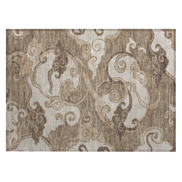 Chantille Machine Washable Indoor/Outdoor Abstract ACN3034 Mocha 2 ft. x 3 ft. Accent Rug