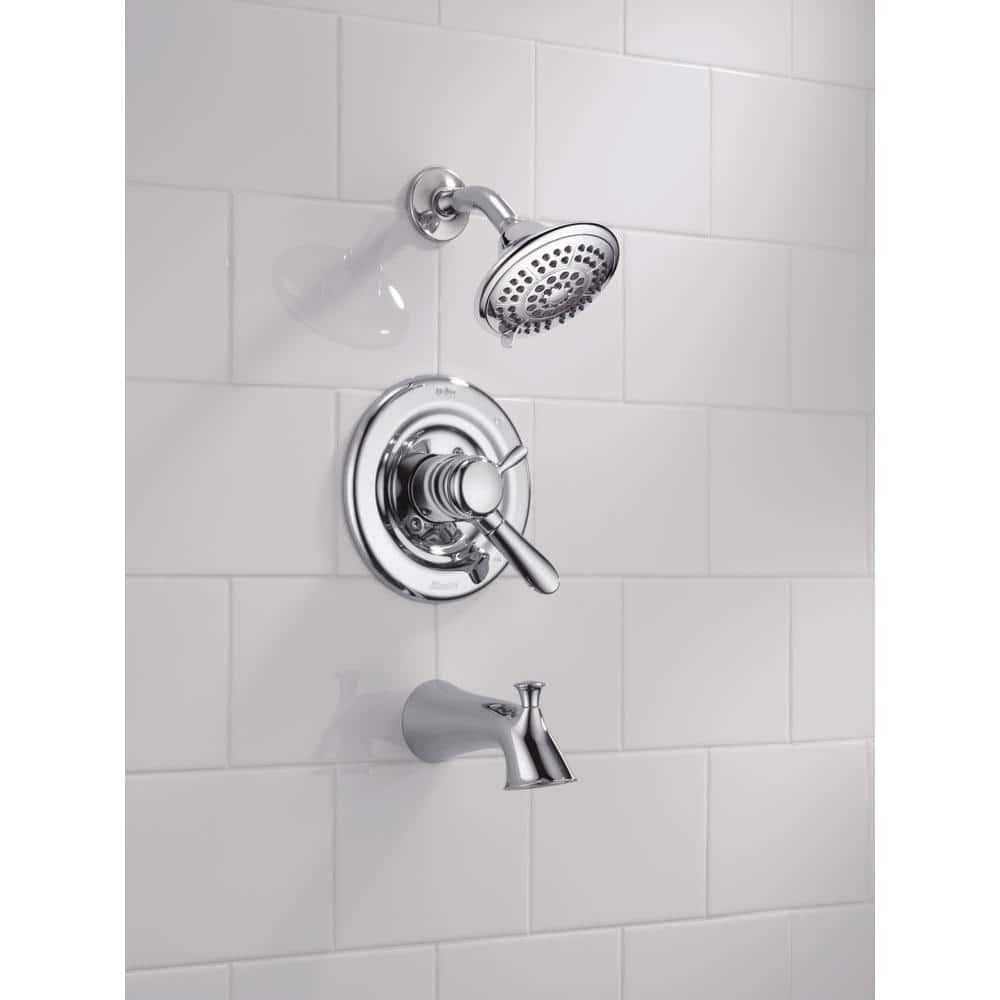 Chrome Dual-Function Tub and Shower Faucet Set with Multi-Head