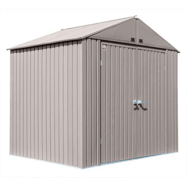 Elite 8 ft. W x 6 ft. D Cool Grey Metal Premium Vented Corrosion Resistant Steel Storage Shed 46 sq. ft.
