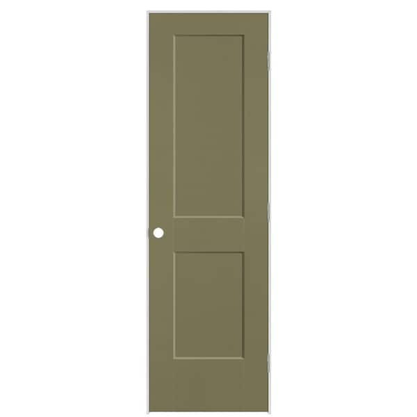 Masonite 24 in. x 80 in. 2-Panel Logan Left-Hand Solid Core Truly Olive Molded Composite Single Prehung Interior Door