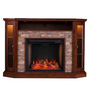 Lesean Alexa Enabled 52.25 in. Electric Smart Fireplace in Espresso
