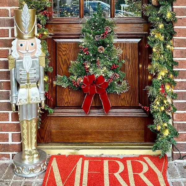 48 in. Gold and Silver Resin Christmas Nutcracker