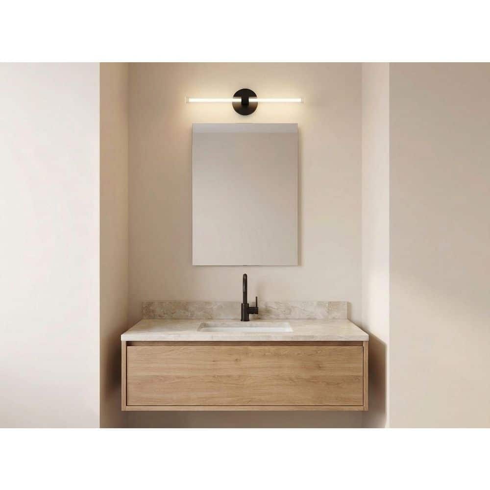 Silas 4.5 in. W x 18 in. H Midnight Black LED Modern Bathroom Wall Sconce with Clear Acrylic Cylindrical Diffusers price history on PriceWatchPro