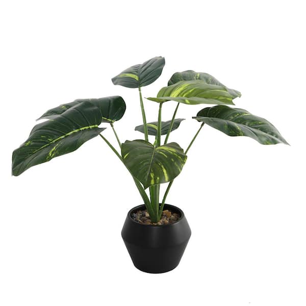 Flora Bunda 22 in. H Artificial Travelers Palm in 8 in. Geo Ceramic Pot