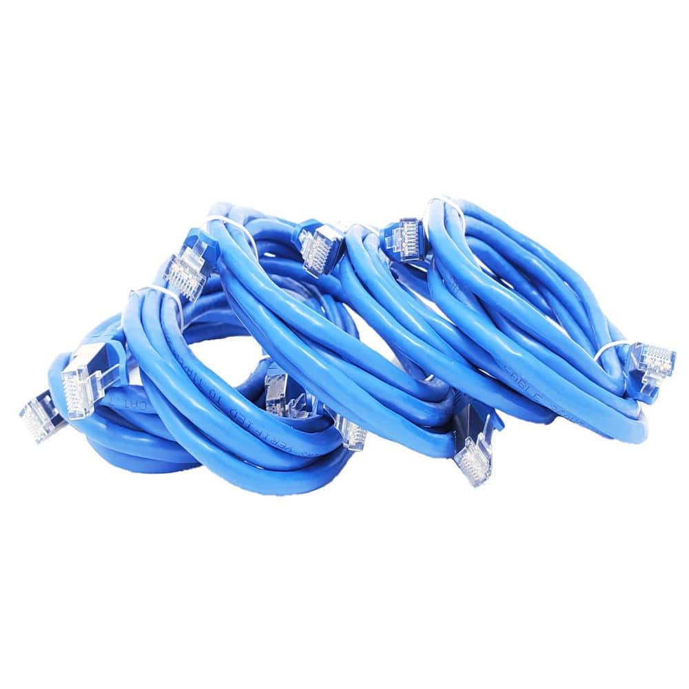 Micro Connectors, Inc 50 ft. CAT 7 SFTP 26AWG Double Shielded RJ45 Snagless Ethernet  Cable Blue E11-050BL - The Home Depot
