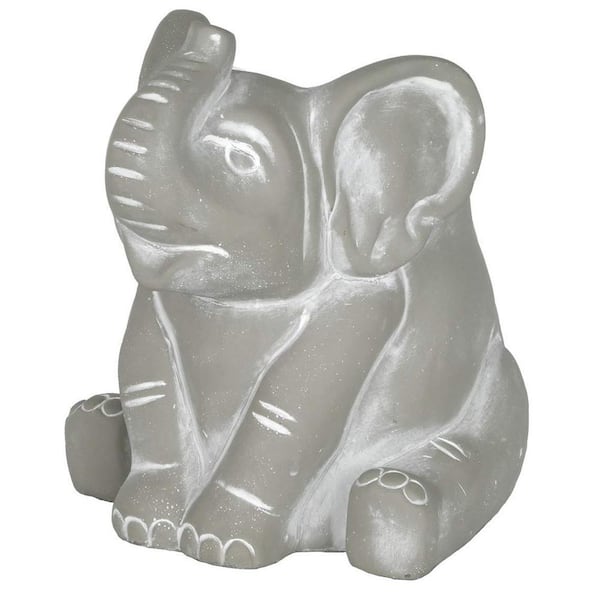 CHG CLASSIC HOME & GARDEN Small Natural Cement Elephant Planter