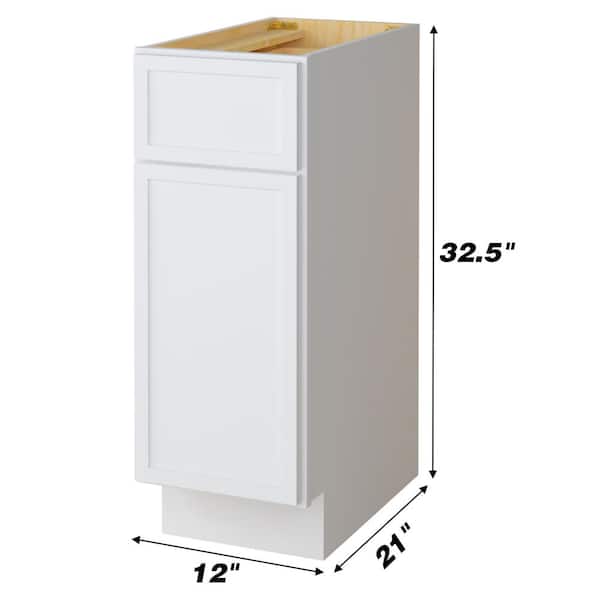 Vanity Art 12 in. W x 21 in. D x 32.5 in. H 1-Drawer Bath Vanity Cabinet Only in White Vanity Art 12 in. W x 21 in. D x 32.5 in. H 1-Drawer Bath Vanity Cabinet Only in White
