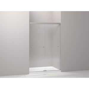 Revel 43-48 in. x 70 in. H Frameless Sliding Shower Door in Anodized Brushed Nickel with Handle