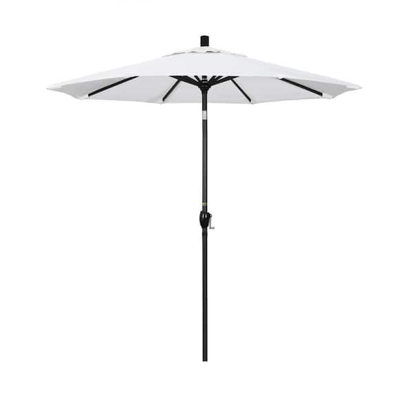California Umbrella 7-1/2 ft. Aluminum Push Tilt Patio Market Umbrella in White Olefin