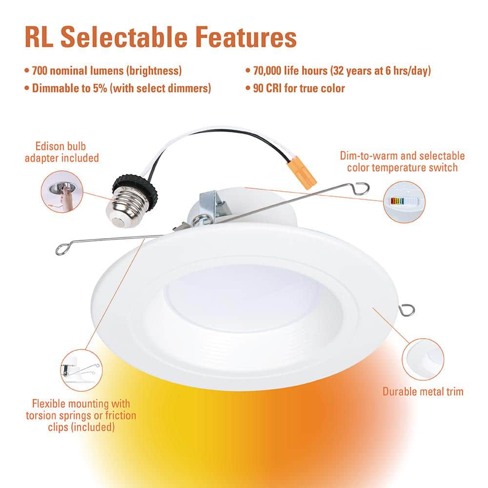 Matte White 5/6 Inch LED Retrofit Recessed Light