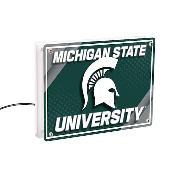 Evergreen Michigan State University NCAA Green Rectangle Desklite LED Decor