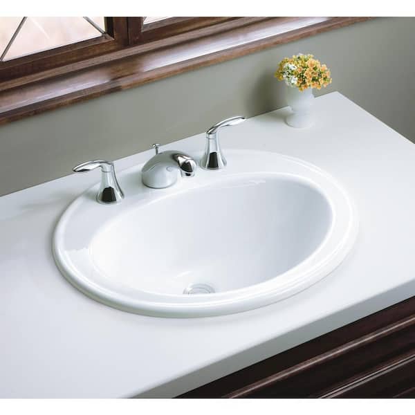 KOHLER Pennington 20-1/4 in. Drop-In Vitreous China Bathroom Sink in White with Overflow Drain