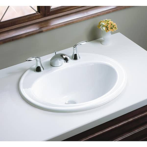 Pennington 20-1/4 in. Drop-In Vitreous China Bathroom Sink in White with Overflow Drain