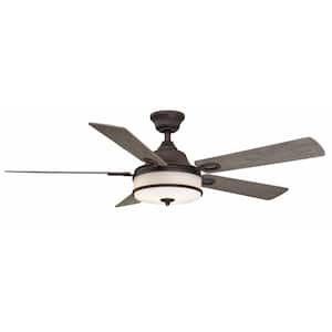Stafford 52 in. Matte Greige Ceiling Fan with Light Kit and Remote Control