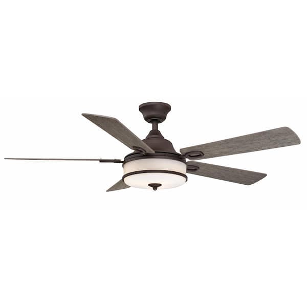 FANIMATION Stafford 52 in. Matte Greige Ceiling Fan with Light Kit and Remote Control