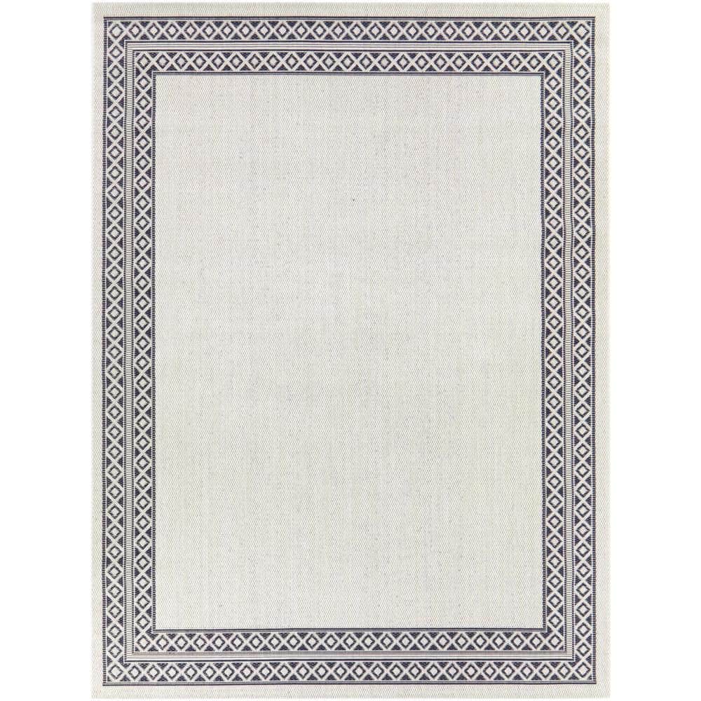 Cream 9 ft. x 12 ft. Diamond Border Indoor/Outdoor Area Rug price history on PriceWatchPro