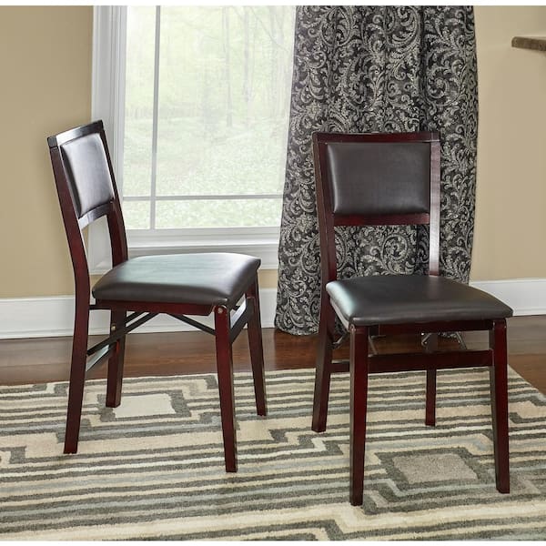 Linon Home Decor Triena Espresso Pad Back Folding Chairs (Set of 2)