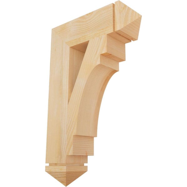 Ekena Millwork 6 in. x 34 in. x 22 in. Douglas Fir Merced Arts and Crafts Rough Sawn Bracket