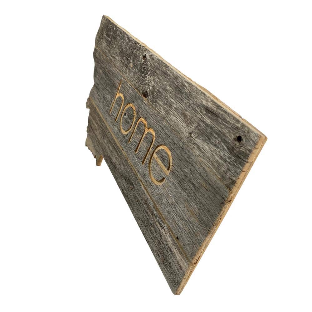 Large Rustic Gray Reclaimed Wood Montana Wall Sign