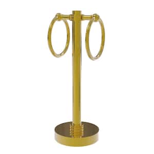 Vanity Top 2 Towel Ring Guest Towel Holder with Dotted Accents in Polished Brass