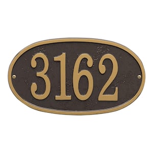 Fast and Easy Oval House Number Plaque, Bronze/Gold