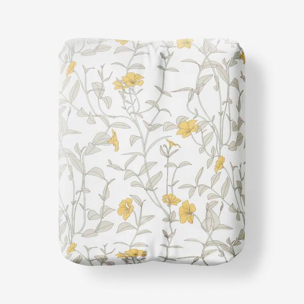 The Company Store Legends Luxury Mayflower Sateen White/Gold Sateen King Fitted Sheet