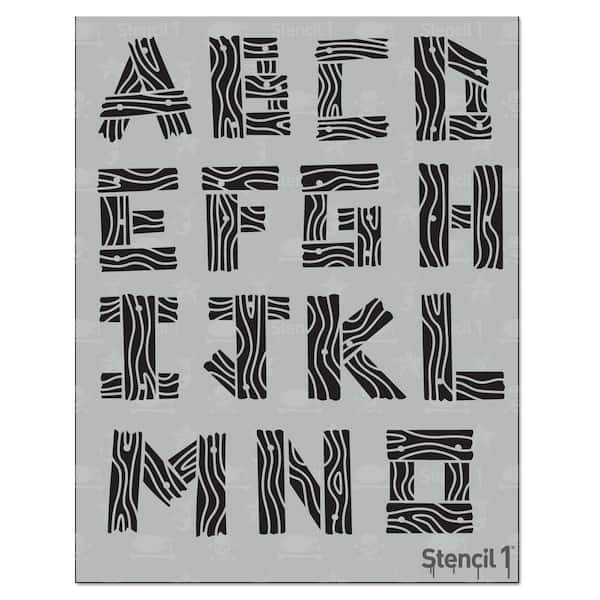 Stencil1 Wood Font Stencil