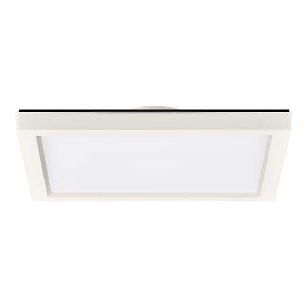 Commercial Electric 7 in. Light Square White Integrated LED Ceiling Flush Mount Fixture, Soft White (3000K)