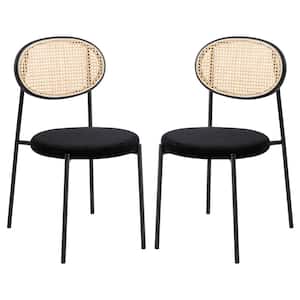 Euston Black Velvet Dining Chair Set of 2