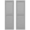 Builders Edge 14.5 in. x 36 in. Louvered Vinyl Exterior Shutters Pair in Paintable