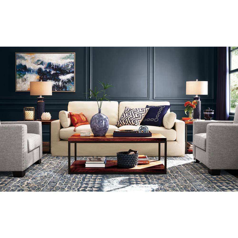 Navy Room Darkening Rod Pocket Curtain Panel, 54" x 63"