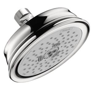 Croma C 100 3-Spray Patterns 2.0 GPM 5.25 in. Green Wall Mount Fixed Showerhead in Chrome