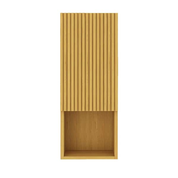 14 in. W x 12 in. D x 35 in. H Bathroom Storage Wall Cabinet in Oak