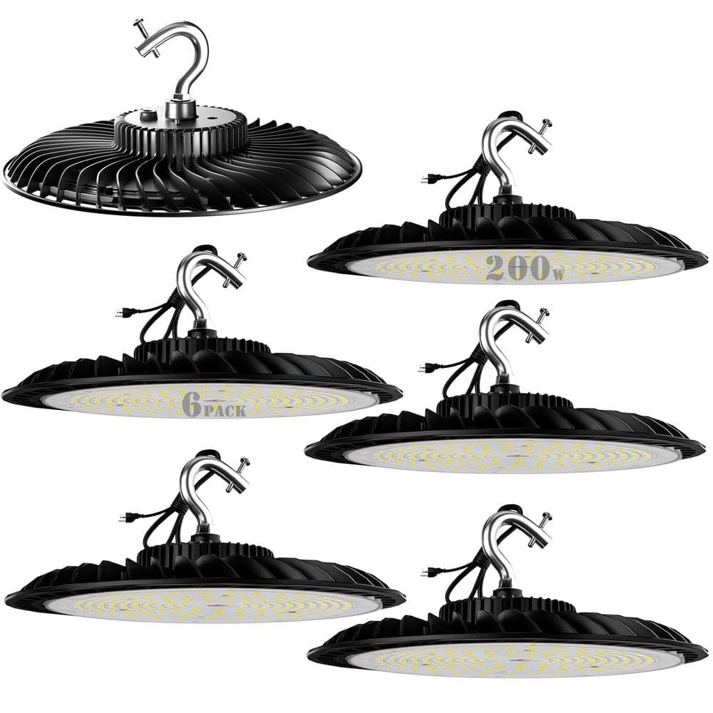 6-Pack of 200-Watt LED High Bay Light 30000LM High Bay LED Shop Lights AC10