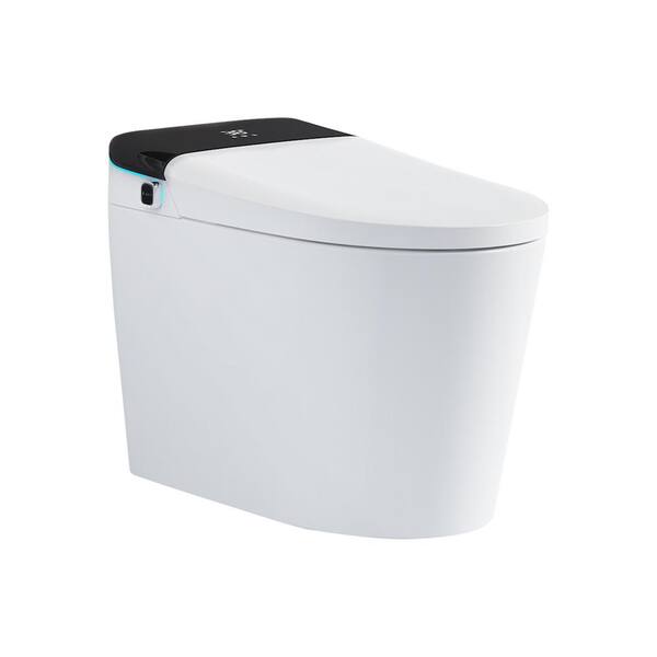 LORDEAR 1-Piece 1.32 GPF Dual Flush Elongated Ceramic Smart Toilet ...