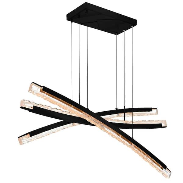 Saber 3 Light Integrated LED Black Chandelier