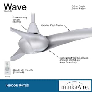 Wave 52 in. Indoor Silver Ceiling Fan with Remote Control