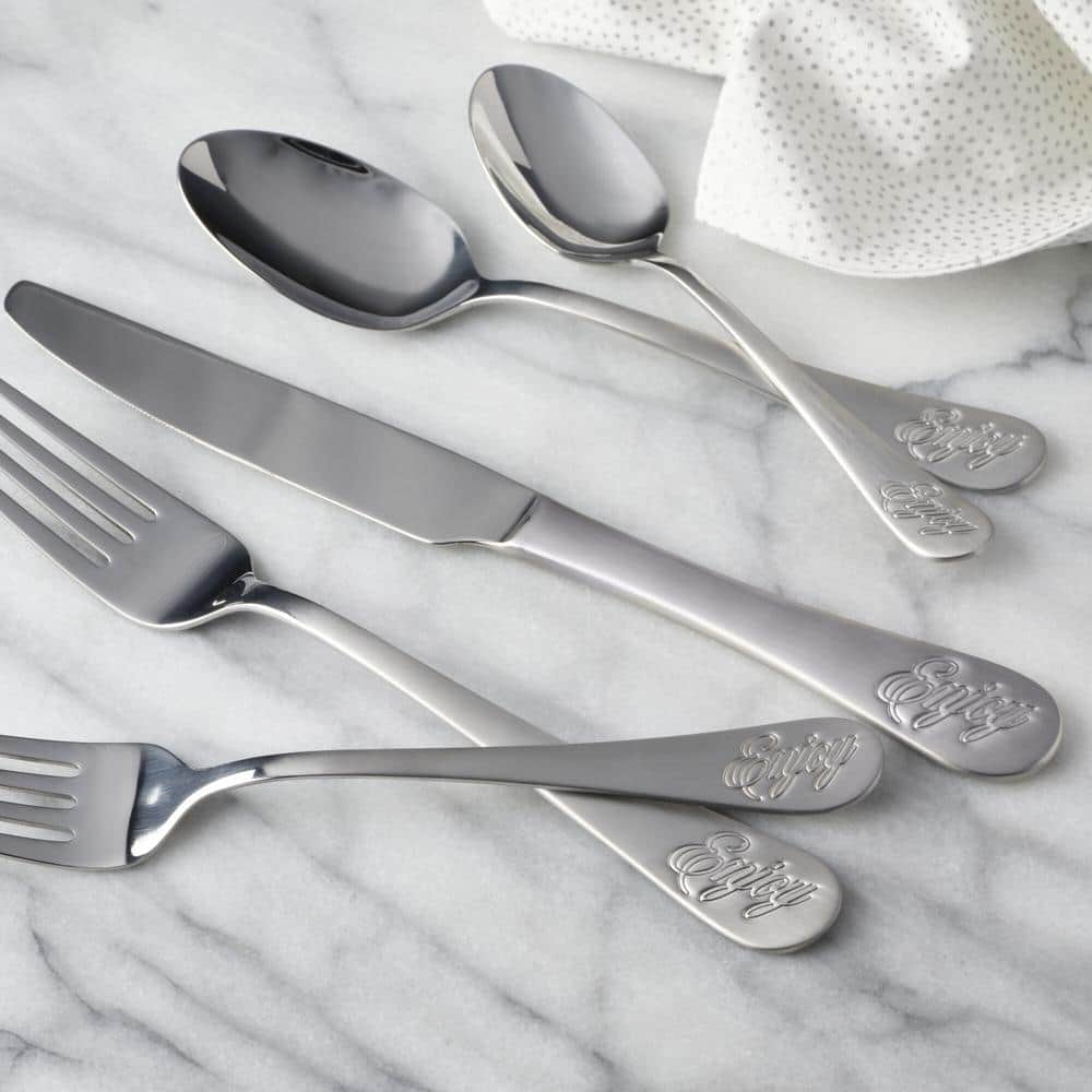 Towle 20pc Everyday Enjoy Flatware Set: 18/0 Stainless Steel, Dishwasher-Safe, Service for 4, Includes Knives & Forks
