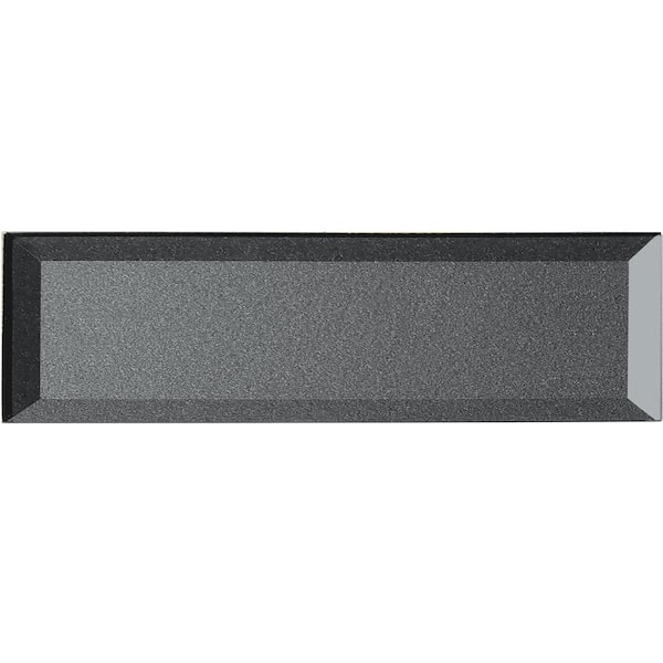 ABOLOS Secret Dimensions Glossy Gray Beveled Large Format Subway 4 in. x 16 in. in. Glass Wall Tile (16 sq. ft./Case)