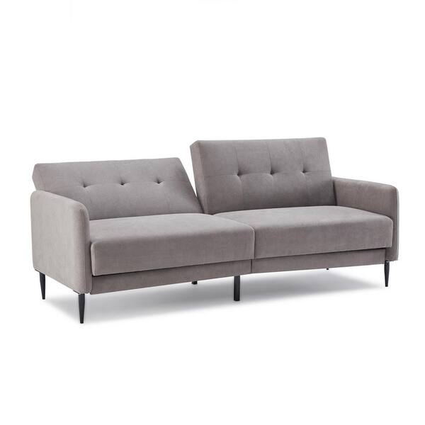 grey futon with arms