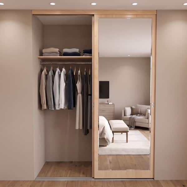 Impact Plus 60 in. x 96 in. Mir-Mel Stain Grade Maple Mirror Solid