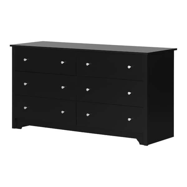 South Shore Vito 6-Drawer Pure Black Dresser