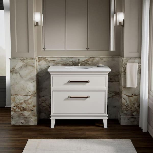Artifacts 36 in. Single Sink Bathroom Vanity Cabinet without Top in Linen White