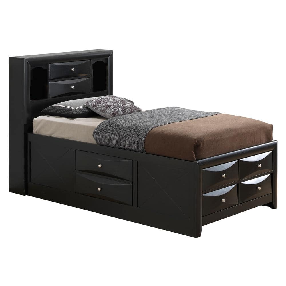 Marilla Black Twin Panel Beds