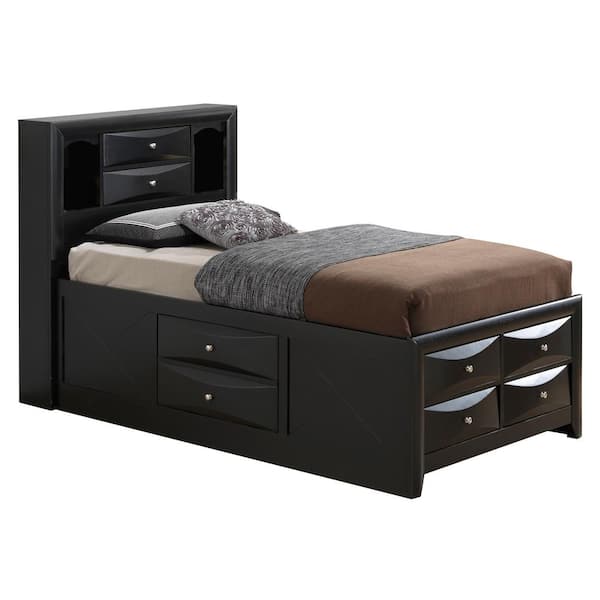 AndMakers Marilla Black Twin Panel Beds